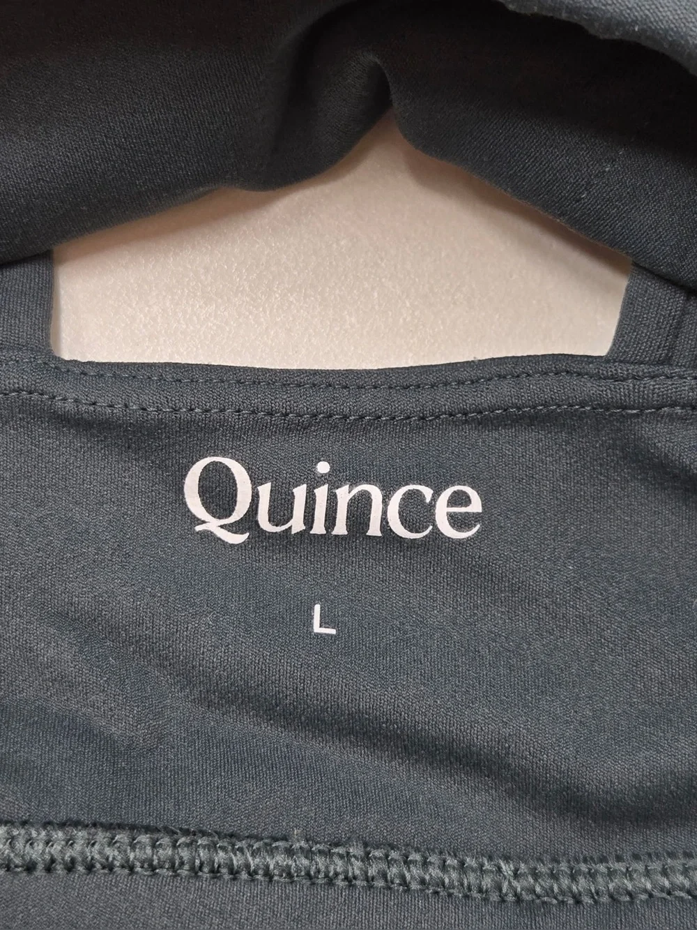 NWT QUINCE Organic Cotton Scoop Bralette Large Forest Green 0286